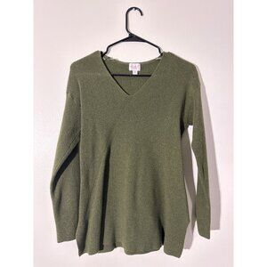 Isabel By Ingrid & Isabel Sweater XS V-Neck Pullover Olive Green Knit